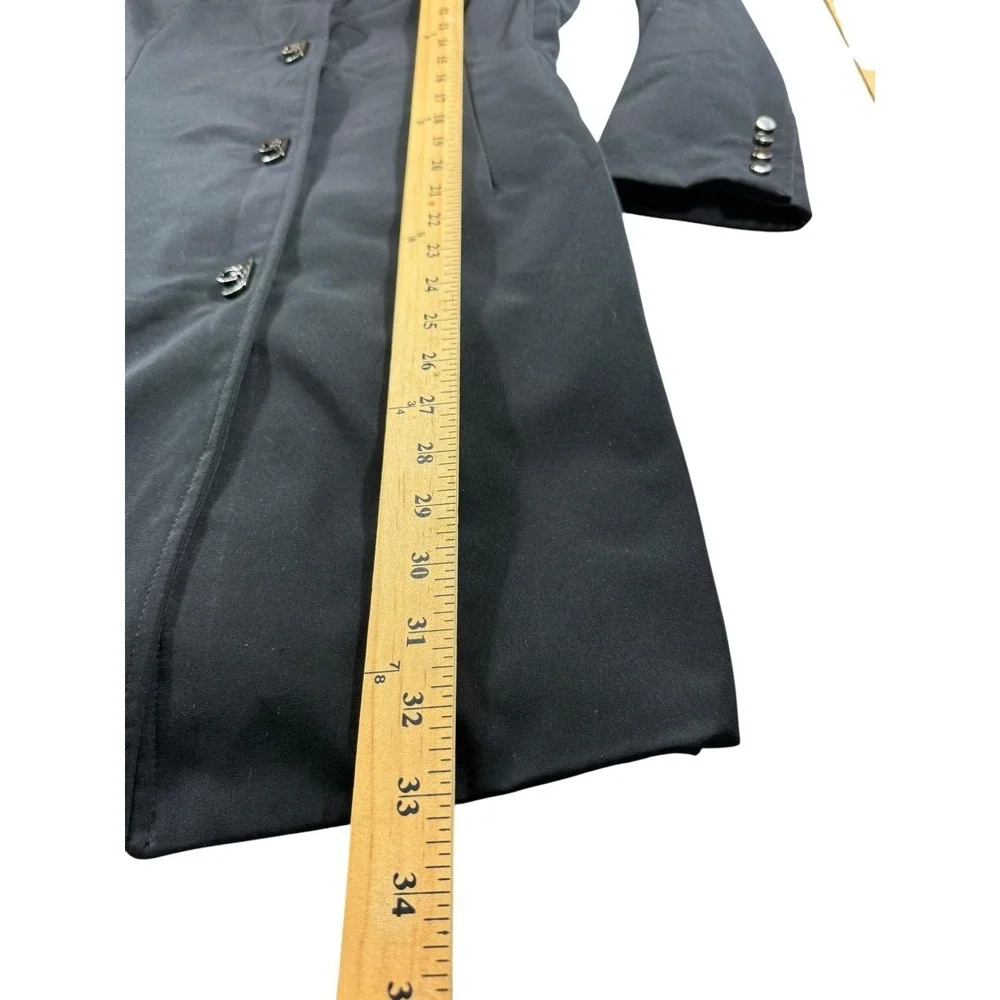 Anne Klein Coat Womens Petite Small Black Button Front Dressy Lined Classic PS - Picture 10 of 11